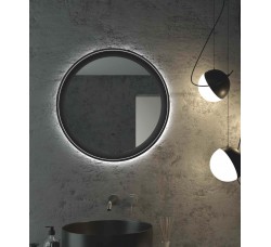 Овальное Зеркало для ванной комнаты Planet black Led